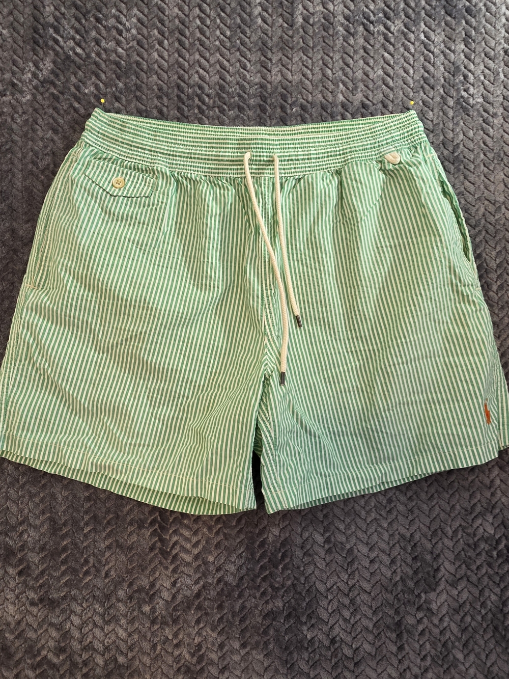 Polo by Ralph Lauren Green Seersucker Drawstring Shorts